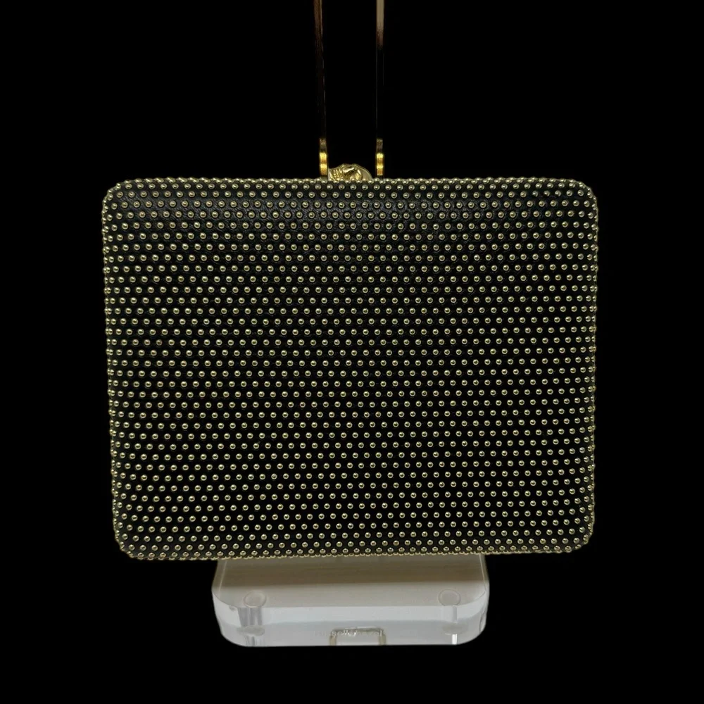 Alexander McQueen Studded Skull Convertible Clutch Black & Gold✨ Retail: $1,600 - Picture 1 of 8
